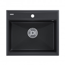 Мойка кварцевая STEPIA 60, IT-GRANIT, PM115951-BLM, черный металлик, 590х510, Paulmark