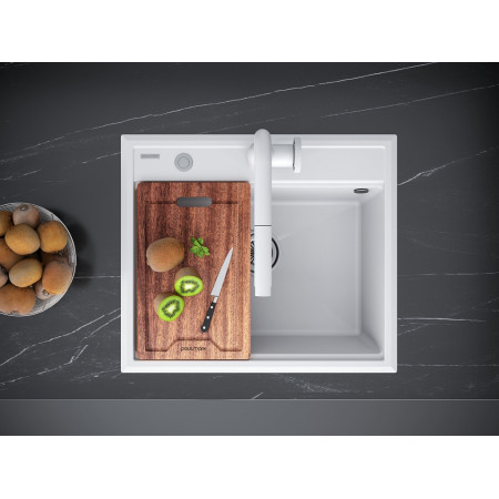 Мойка кварцевая STEPIA 60, IT-GRANIT, PM115951-WH , белый, 590х510, Paulmark Мойка кварцевая STEPIA 60, IT-GRANIT, PM115951-WH , белый, 590х510, Paulmark