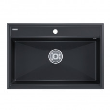 Мойка кварцевая STEPIA 80, IT-GRANIT, PM117551-BLM, черный металлик, 750х510, Paulmark