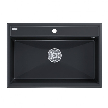 Мойка кварцевая STEPIA 80, IT-GRANIT, PM117551-BLM, черный металлик, 750х510, Paulmark