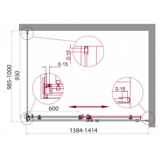 Душевой уголок BelBagno ACQUA-AH-1-140/100-C-Cr
