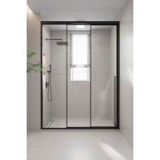 Душевая дверь Veconi Prato 300 B-L 1100x2000 черный матовый стекло прозрачное PR3/L-110-01-B-C4