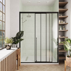 Душевая дверь Veconi Prato 300 B-R 1400x2000 черный матовый стекло прозрачное PR3/R-140-01-B-C4