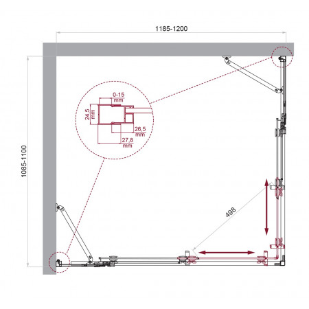 Душевой уголок LUCE-AH-22-120/110-C-Cr