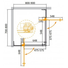 Душевой уголок Cezares SLIDER-AH-2-70/80-80/90-BR-Cr