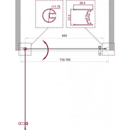 Дверь в проём BelBagno UNO-B-1-75-C-Cr Дверь в проём BelBagno UNO-B-1-75-C-Cr