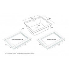 Мойка кварцевая GERA 60, IT-GRANIT, PM205546-AN, антрацит, 555х460, подст. мон. Paulmark