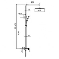 Душевая система черный матовый G2495-96 Gappo