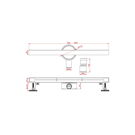 Душевой трап AltroBagno Trave 071219 Ni (80)
