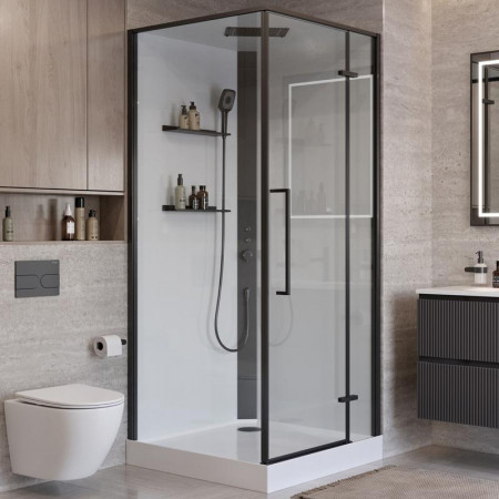 Душевая кабина BelBagno UNO-CAB-A-1-90-C-NERO-Bi-TOP-R правосторонняя Душевая кабина BelBagno UNO-CAB-A-1-90-C-NERO-Bi-TOP-R правосторонняя