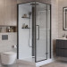 Душевая кабина BelBagno UNO-CAB-A-1-90-C-NERO-Bi-TOP-R правосторонняя