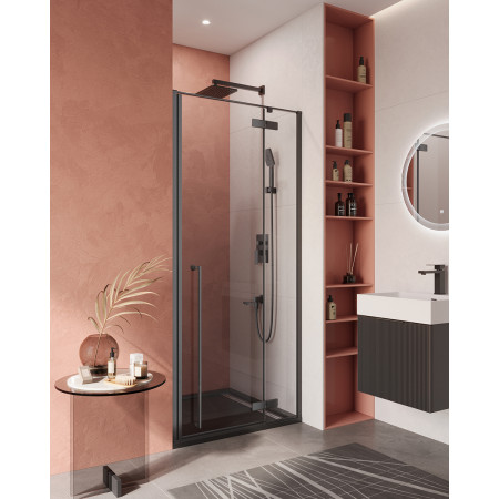 Душевая дверь Cezares LINER-B-12-90-C-NERO-R, 90х195, правосторонняя, профиль черный матовый, стекло прозрачное Душевая дверь Cezares LINER-B-12-90-C-NERO-R, 90х195, правосторонняя, профиль черный матовый, стекло прозрачное