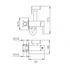 Гигиенический душ встраиваемый хром F7505-2 Frap