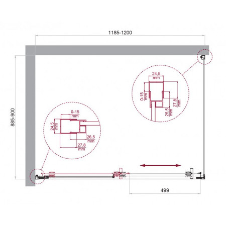 Душевой уголок BelBagno LUCE-AH-1-120/90-P-Cr