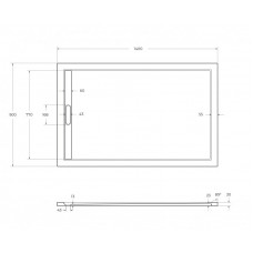 Поддон из искусственного мрамора 140х90 Cezares TRAY-AS-AH-140/90-30-W без сифона