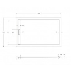 Поддон из искусственного мрамора 140х90 Cezares TRAY-AS-AH-140/90-30-W без сифона