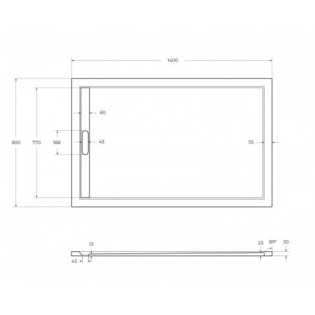 Поддон из искусственного мрамора 140х90 Cezares TRAY-AS-AH-140/90-30-W без сифона Поддон из искусственного мрамора 140х90 Cezares TRAY-AS-AH-140/90-30-W без сифона