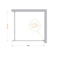 Душевая перегородка BelBagno KRAFT-L-1-100-C-NERO