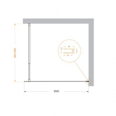 Душевая перегородка BelBagno KRAFT-L-1-100-C-NERO Душевая перегородка BelBagno KRAFT-L-1-100-C-NERO