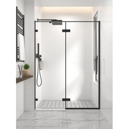 Душевая дверь Veconi Alassio B 1200x2000 черный матовый стекло прозрачное AL-120-00-B-C4
