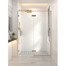 Душевая дверь Veconi Alassio G 1200x2000 брашированное золото стекло прозрачное AL-120-00-G-C4