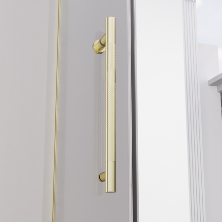 Душевая дверь Veconi Alassio G 1400x2000 брашированное золото стекло прозрачное AL-140-00-G-C4
