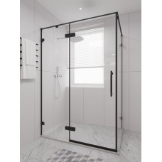 Душевой угол Veconi Alassio SP B 1500х1000x2000 черный матовый стекло прозрачное AL-SP-150100-00-B-C4 (комплект)