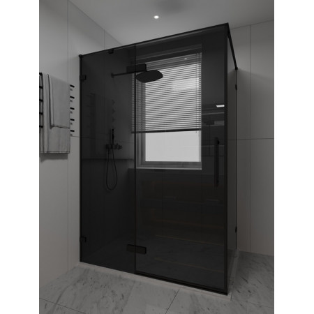 Душевой угол Veconi Alassio SP BB 1300х1000x2000 черный матовый стекло черное AL-SP-130100-00-BB-C4 (комплект)