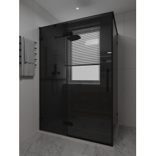 Душевой угол Veconi Alassio SP BB 1400х800x2000 черный матовый стекло черное AL-SP-14080-00-BB-C4 (комплект)