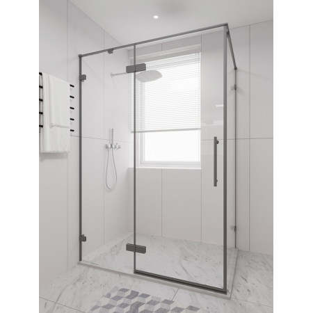 Душевой угол Veconi Alassio SP GR 1300х900x2000 брашированный графит стекло прозрачное AL-SP-13090-00-GR-C4 (комплект)