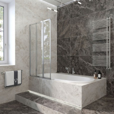 Шторка на ванну Veconi Palau PL-74L 1200x1500 хром стекло прозрачное PL74L-120-01-19C5