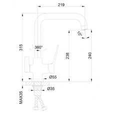 Смеситель для кухни Frap F4362