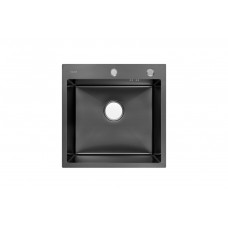 Мойка для кухни нерж.сталь Vans KVADRO 500*505 BLACK DECOR (Чёрный)