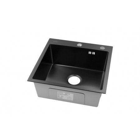 Мойка для кухни нерж.сталь Vans KVADRO 500*505 BLACK DECOR (Чёрный) Мойка для кухни нерж.сталь Vans KVADRO 500*505 BLACK DECOR (Чёрный)