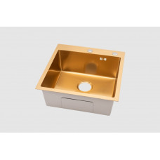 Мойка для кухни нерж.сталь Vans KVADRO 500*505 GOLD DECOR (Золото)