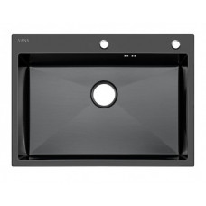 Мойка для кухни нерж.сталь Vans KVADRO 700*505 BLACK DECOR (Чёрный)