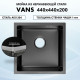 Мойка для кухни нерж.сталь Vans PLAZA 440 44*44см подстольный монтаж, PVD Black (Чёрный), чаша 40*40*20 см