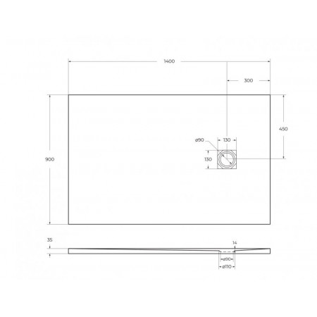 Поддон из искусственного мрамора Belbagno TRAY-MR-UNO-AH-140/90-35-W-CR Поддон из искусственного мрамора Belbagno TRAY-MR-UNO-AH-140/90-35-W-CR