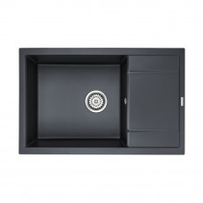 Мойка кварцевая FLUGEN 60, IT-GRANIT, PM317850-BLM, черный металлик, 780х500 мм, Paulmark