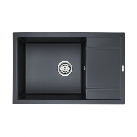 Мойка кварцевая FLUGEN 60, IT-GRANIT, PM317850-BLM, черный металлик, 780х500 мм, Paulmark