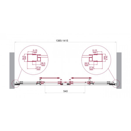 Дверь в проём BelBagno LUCE-BF-2-140-C-Cr