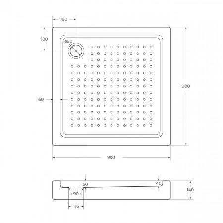 Акриловый поддон 90х90 Cezares TRAY-A-A-90-15-W0 без сифона Акриловый поддон 90х90 Cezares TRAY-A-A-90-15-W0 без сифона