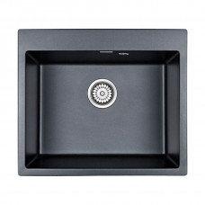 Мойка кварцевая KANTE 60, IT-GRANIT, PM106052-BLM , черный металлик, 600х520 мм, Paulmark