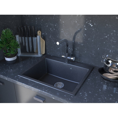 Мойка кварцевая KANTE 60, IT-GRANIT, PM106052-GR, серый, 600х520 мм, Paulmark Мойка кварцевая KANTE 60, IT-GRANIT, PM106052-GR, серый, 600х520 мм, Paulmark
