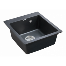 Мойка кварцевая KANTE 45, IT-GRANIT, PM104651-BLM, черный металлик, 460х510 мм, Paulmark