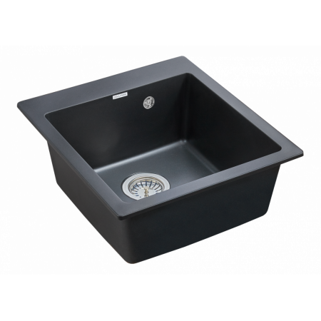 Мойка кварцевая KANTE 45, IT-GRANIT, PM104651-BLM, черный металлик, 460х510 мм, Paulmark Мойка кварцевая KANTE 45, IT-GRANIT, PM104651-BLM, черный металлик, 460х510 мм, Paulmark