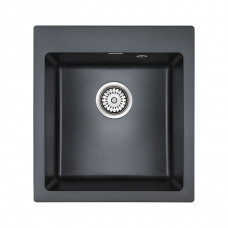 Мойка кварцевая KANTE 45, IT-GRANIT, PM104651-BLM, черный металлик, 460х510 мм, Paulmark