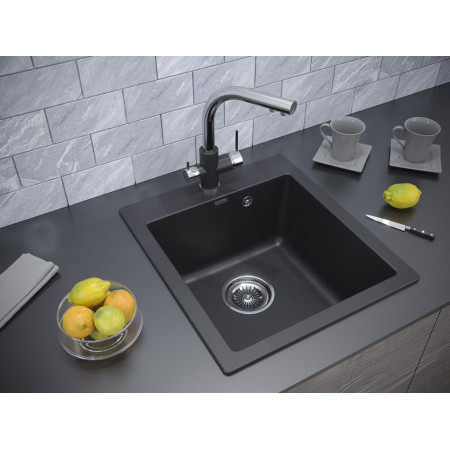 Мойка кварцевая KANTE 45, IT-GRANIT, PM104651-GR, серый, 460х510 мм, Paulmark Мойка кварцевая KANTE 45, IT-GRANIT, PM104651-GR, серый, 460х510 мм, Paulmark