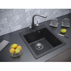 Мойка кварцевая KANTE 45, IT-GRANIT, PM104651-GRM, серый металлик, 460х510 мм, Paulmark