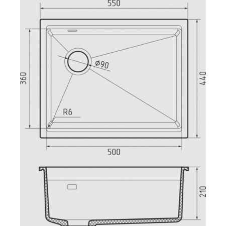 RIVELATO Мойка LINO 554-L 1-чаш 550*440 brina арт.LN-554-L brina RIVELATO Мойка LINO 554-L 1-чаш 550*440 brina арт.LN-554-L brina